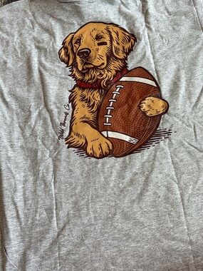 Gray Kids Graphic Tee with Brown Retriever and Football